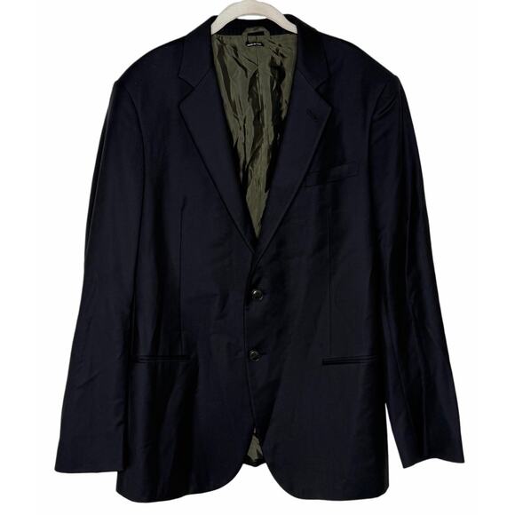 Soho Giorgio Armani Men's Suit Navy Blue Wool Cashmere Jacket Size 56